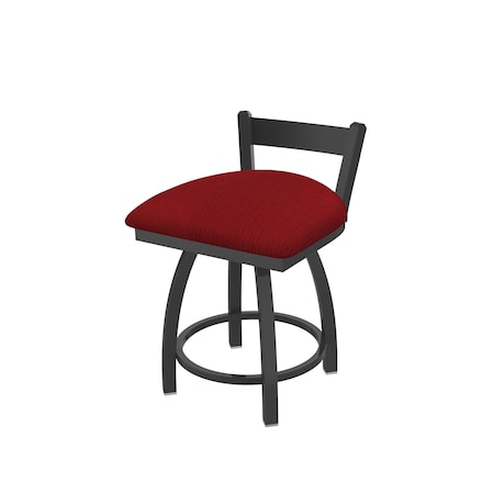 Holland Bar Stool Co 18" Low Back Swivel Vanity Stool, Pewter Finish, Graph Ruby Seat 82118PW016